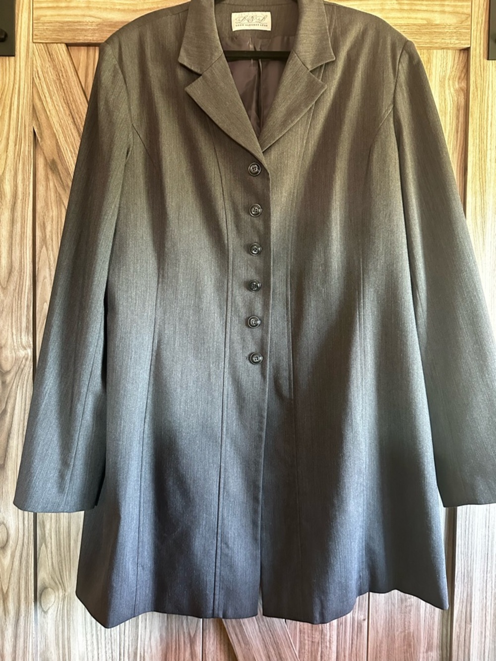 Long Elegant Legs Women's Gray Button-Front Blazer Jacket - Vintage - Size 22